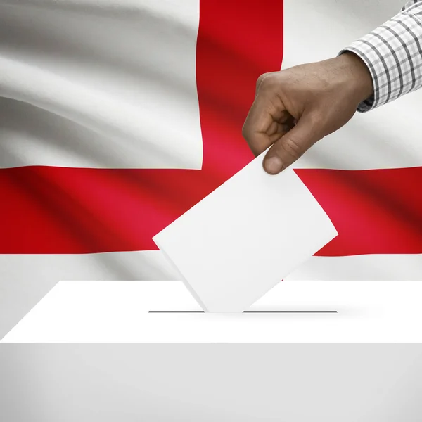 Ballot box with national flag on background series - England — Stock Photo, Image