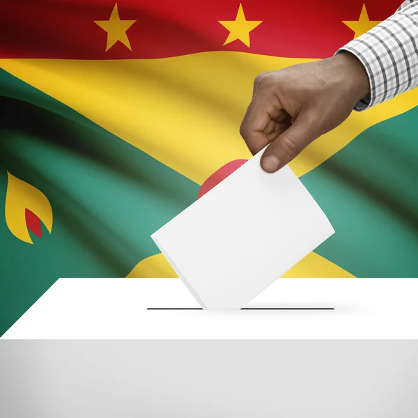 Ballot box with national flag on background series - Grenada — Stock Photo, Image