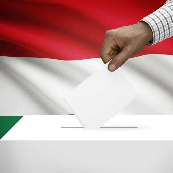 Ballot box with national flag on background series - Hungary — Stock Photo, Image