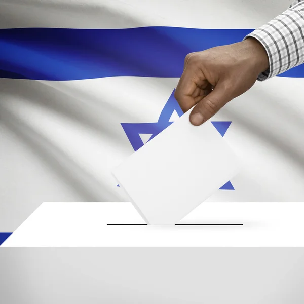 Урна з національного прапора на тлі серії - Ізраїль — стокове фото