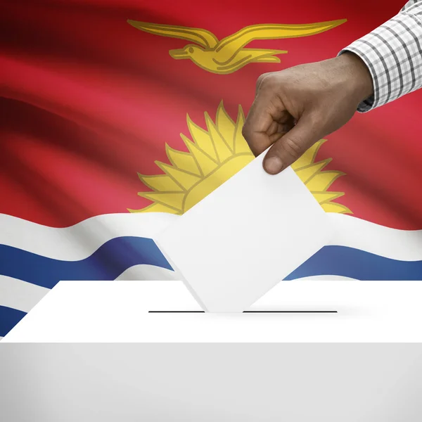 Scatola di scheda elettorale con la bandiera nazionale sulla serie della priorità bassa - Kiribati — Foto Stock