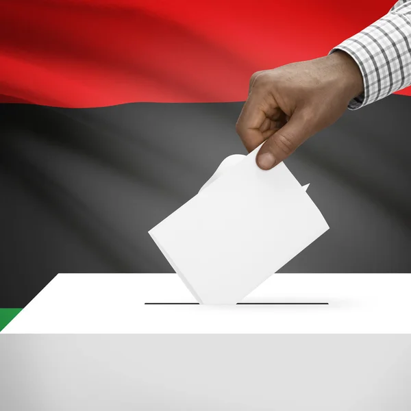 Ballot box with national flag on background series - State of Libya — Stock Photo, Image