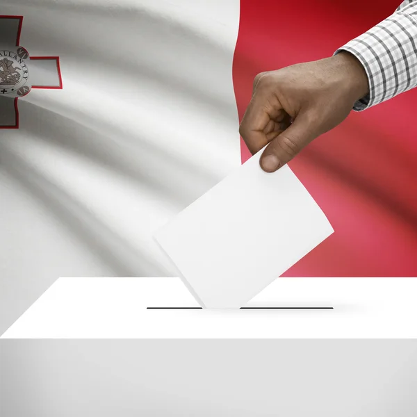 Háttér sorozat - Málta nemzeti zászló a szavazóurnákhoz — Stock Fotó