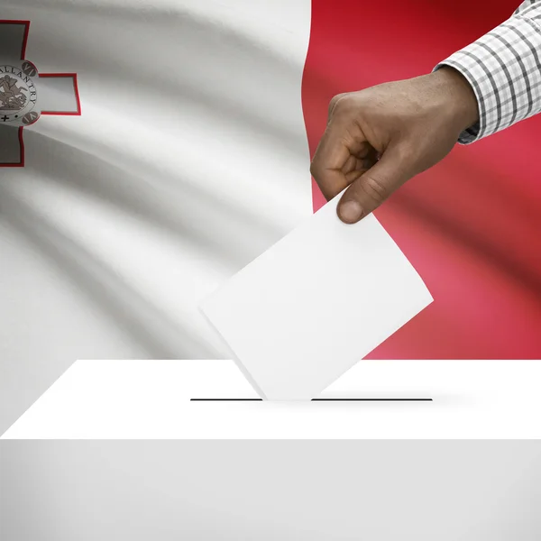 Ballot box with national flag on background series - Malta — Stock Photo, Image