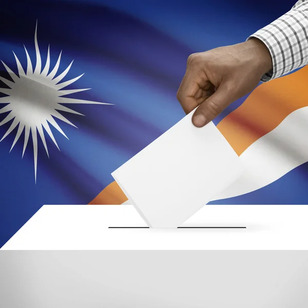 Ballot box with national flag on background series - Marshall Islands — Stock Photo, Image