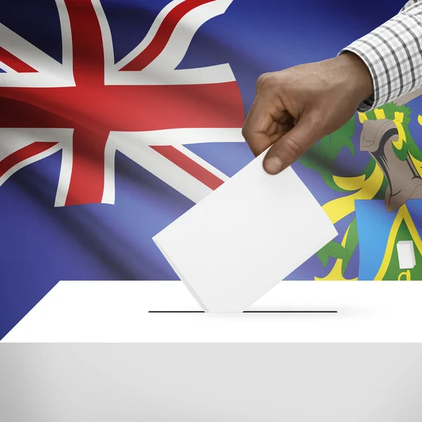Ballot box with national flag on background series - Pitcairn Group of Islands — Stock Photo, Image