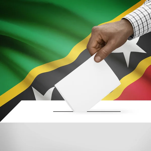 Ballot box with national flag on background series - Saint Kitts and Nevis — Stock Photo, Image