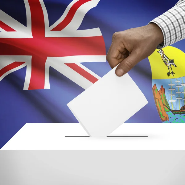 Oy sandığı ile arka plan serisi - Saint Helena ulusal bayrak — Stok fotoğraf
