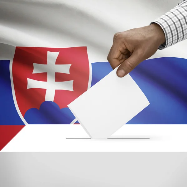 Valurnan med nationella flagga på bakgrunden serie - Slovakien — Stockfoto