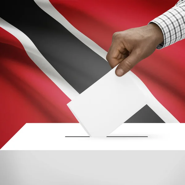 Ballot box with national flag on background series - Trinidad and Tobago — Stock Photo, Image