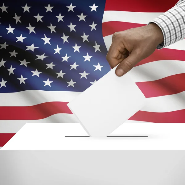 투표 상자 배경 시리즈-아메리카 합중국에 국기와 함께 — 스톡 사진