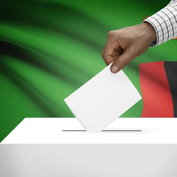 Ballot box with national flag on background series - Zambia — Stock Photo, Image