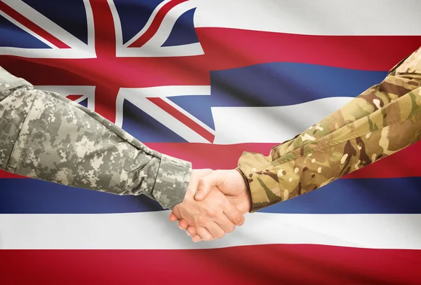 Saludo militar y nos estado bandera - Hawaii — Foto de Stock