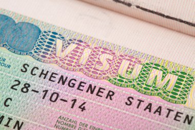 Avrupa Birliği'nin Schengen bölgesi vize pasaport - yakın çekim