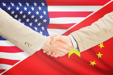 İşadamları el sıkışma - Amerika Birleşik Devletleri ve Çin