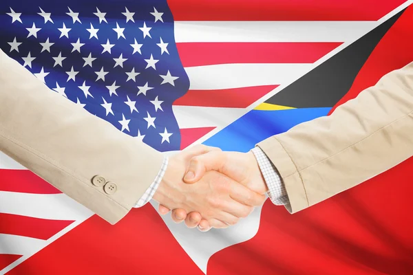 Businessmen handshake - United States and Antigua and Barbuda — Stock Photo, Image