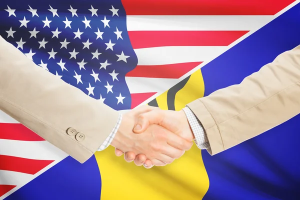 商人握手-美国和巴巴多斯 — 图库照片