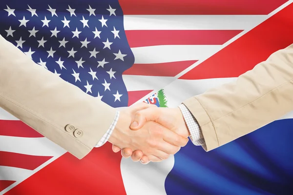 Unternehmer-Handshake - USA und Dominikanische Republik — Stockfoto