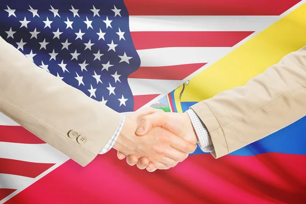 Unternehmer-Handshake - USA und Ecuador — Stockfoto