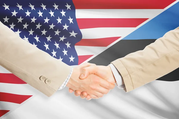 Stretta di mano degli uomini d'affari - Stati Uniti d'America ed Estonia — Foto Stock