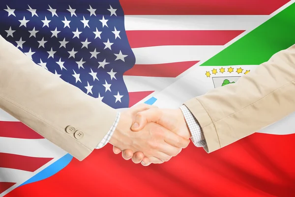 Businessmen handshake - United States and Equatorial Guinea — Stock Photo, Image