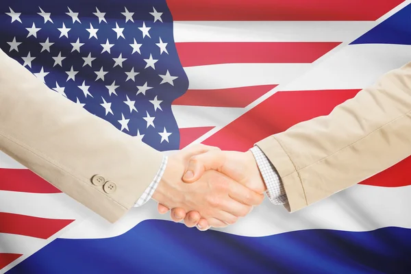 Stretta di mano degli uomini d'affari - Stati Uniti e Costa Rica — Foto Stock