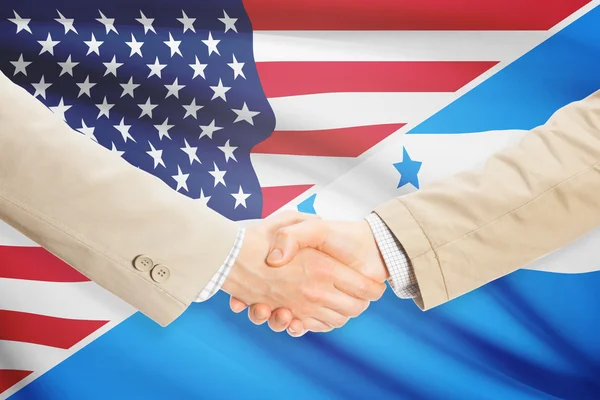 Zakenlieden handdruk - Verenigde Staten en Honduras — Stockfoto