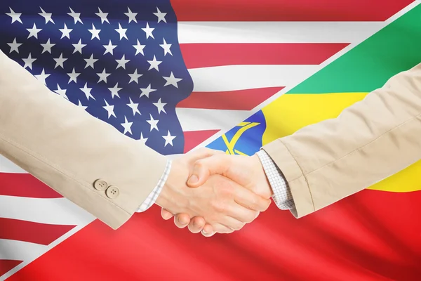 Unternehmer-Handshake - USA und Äthiopien — Stockfoto