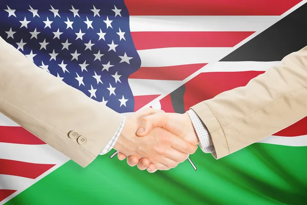 Stretta di mano degli uomini d'affari - Stati Uniti e Kenya — Foto Stock