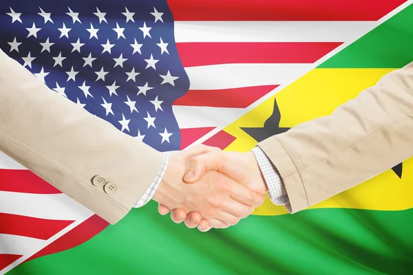 Businessmen handshake - United States and Sao Tome and Principe — Stock Photo, Image