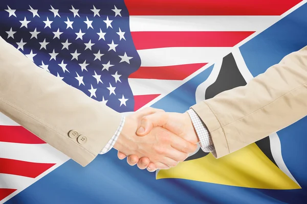 Unternehmer-Handshake - USA und St. Lucia — Stockfoto