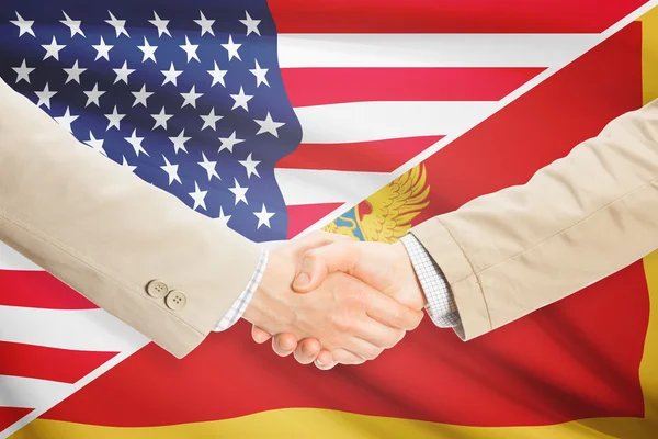 Unternehmer-Handshake - USA und Montenegro — Stockfoto