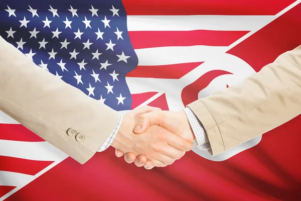 Stretta di mano degli uomini d'affari - Stati Uniti d'America e Tunisia — Foto Stock