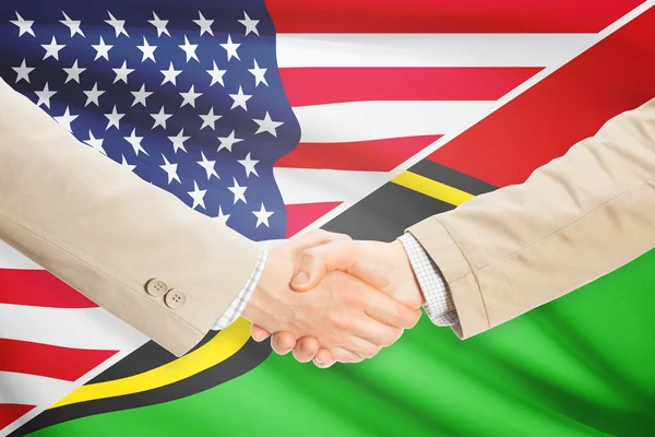 Unternehmer-Handshake - USA und Vanuatu — Stockfoto