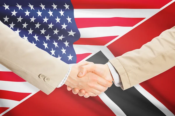 Stretta di mano degli uomini d'affari - Stati Uniti d'America e Trinidad e Tobago — Foto Stock