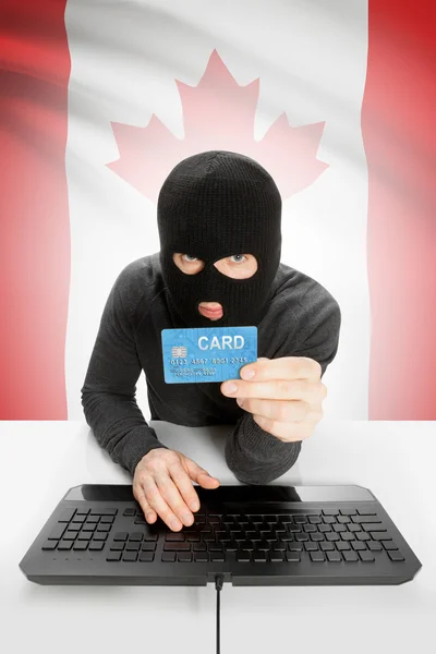Концепция киберпреступности с национальным флагом на фоне - Канада — стоковое фото