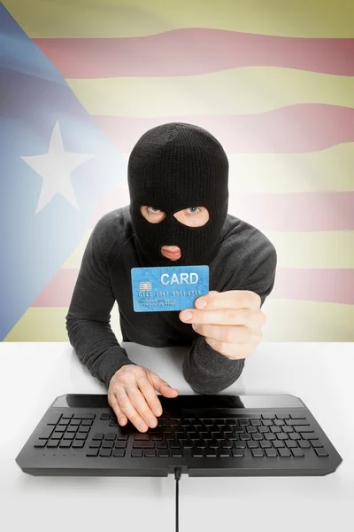 Cybercrime concept with national flag on background - Estelada — Stock Photo, Image