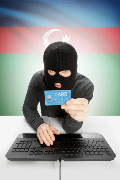 Cybercrime concept with national flag on background - Azerbaijan — Stock Photo, Image