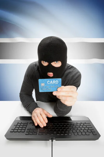 Cybercrime concept with national flag on background - Botswana — Stock Photo, Image