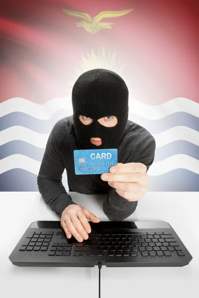 Cybercrime concept with national flag on background - Kiribati — Stock Photo, Image