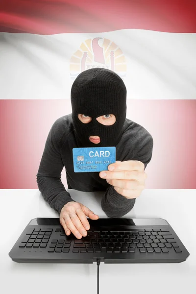 Cybercrime concept with national flag on background - French Polynesia —  Fotos de Stock