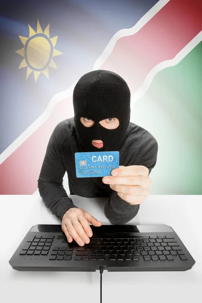 Cybercrime concept with national flag on background - Namibia — Stok fotoğraf