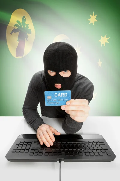 Cybercrime concept with national flag on background - Cocos (Keeling) Islands — Stock Photo, Image