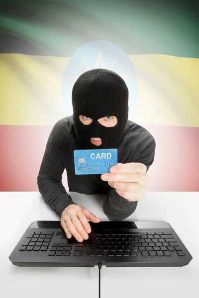 Cybercrime concept with national flag on background - Ethiopia —  Fotos de Stock