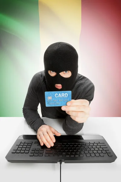 Cybercrime concept with national flag on background - Mali —  Fotos de Stock