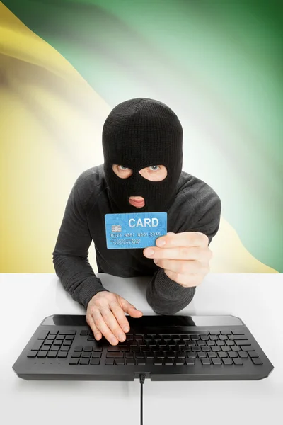 Cybercrime concept with national flag on background - French Guiana — Stockfoto