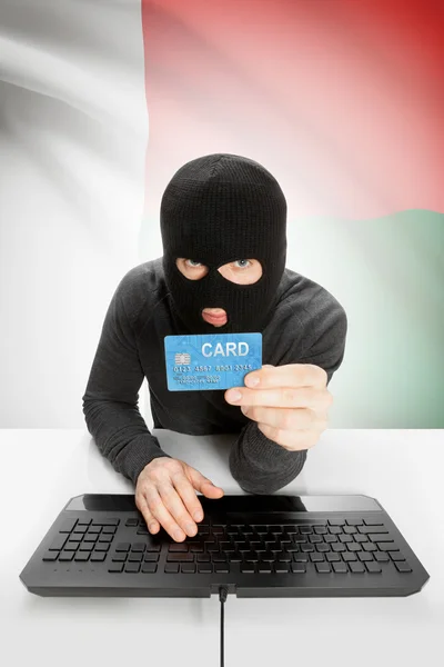 Cybercrime concept with national flag on background - Madagascar — 스톡 사진