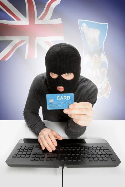 Cybercrime concept with national flag on background - Falkland Islands —  Fotos de Stock