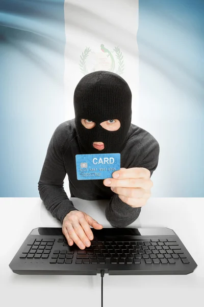 Cybercrime concept with national flag on background - Guatemala — Stock Photo, Image