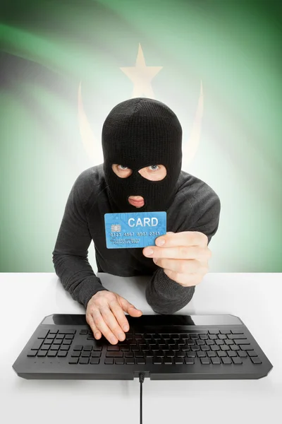 Cybercrime concept with national flag on background - Mauritania — Stock Photo, Image